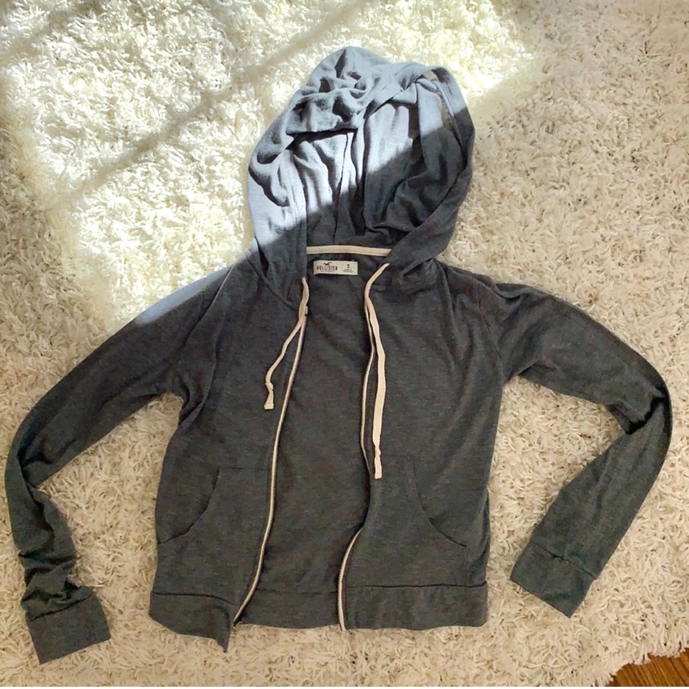 Hollister Grey Zip Up Hoodie